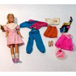 Vintage 1980s Skipper Barbie Doll w/Suit, Shoes, & So Active Fashion Clothes Lot